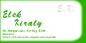 elek kiraly business card