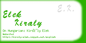 elek kiraly business card